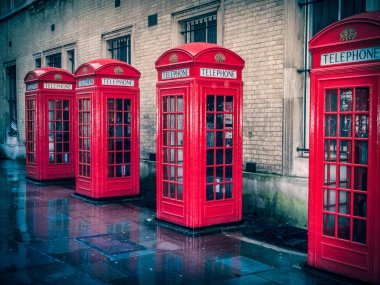 Retro görünüm Londra telefon kulübesi Hdr