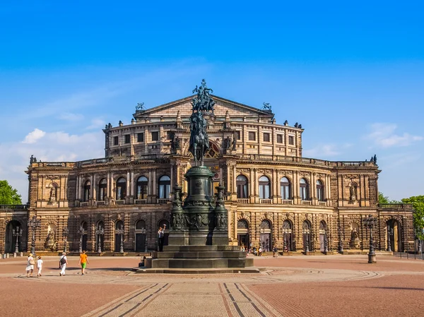 Semperoper w Dreźnie (Hdr) — Zdjęcie stockowe