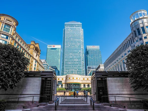 Canary Wharf v Londýně (Hdr) — Stock fotografie