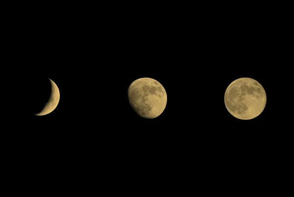 Moon phases sepia — Stock Photo, Image