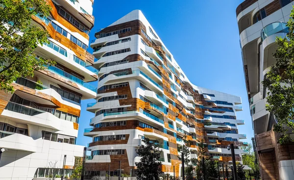 Complexo Residencial CityLife Milano por Zaha Hadid em Milão (HDR ) — Fotografia de Stock