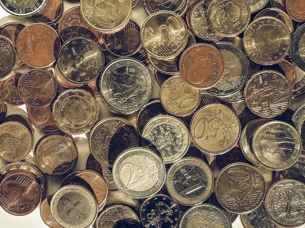 Vintage Euro monete sfondo — Foto Stock