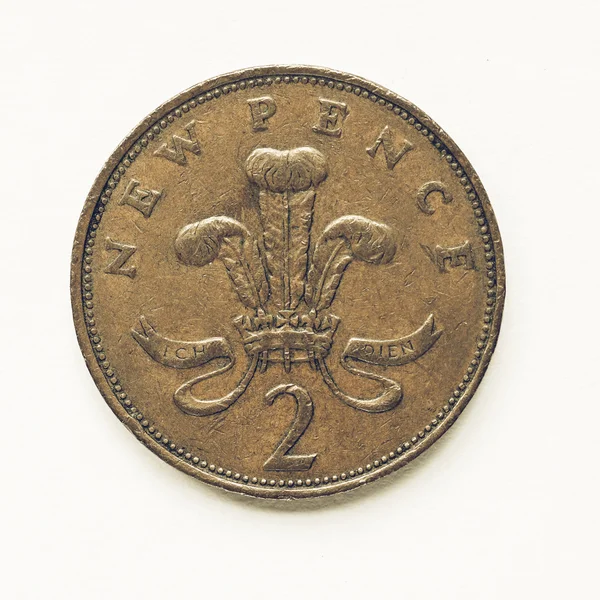 Vintage Uk 2 pence muntstuk — Stockfoto