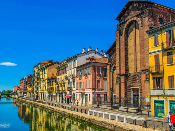 Naviglio Grande Milán (HDR ) — Foto de Stock