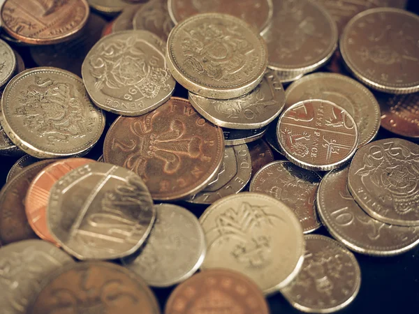 Vintage UK Pound coin — Stock Photo, Image