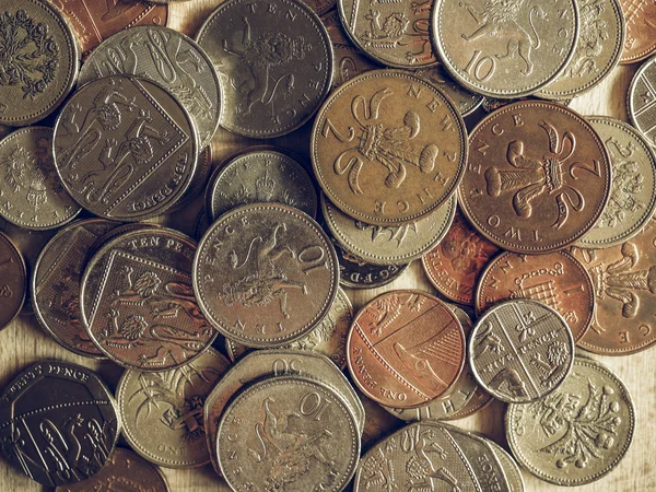 Vintage Pound coins — Stock Photo, Image