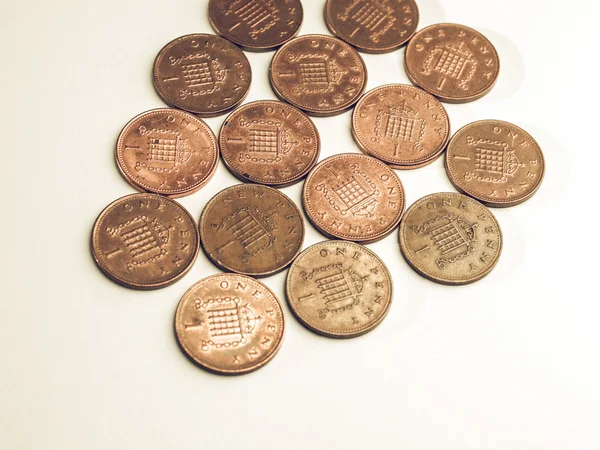 Vintage One Penny monedas — Foto de Stock