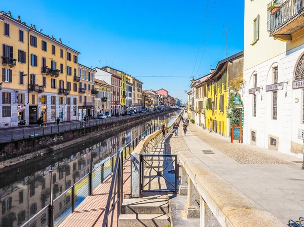 Naviglio Grande Milaan (Hdr) — Stockfoto