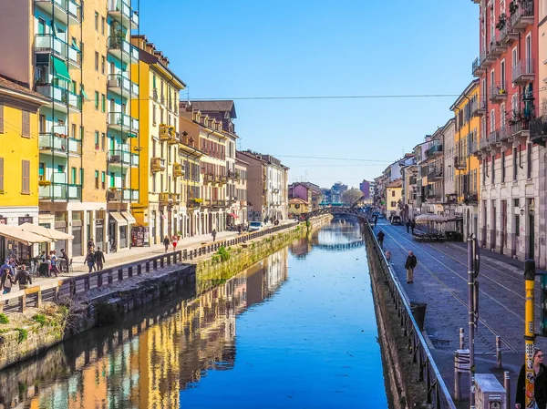 Naviglio Grande Milão (HDR ) — Fotografia de Stock