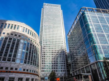 (Hdr Londra'da Canary Wharf manzarası)