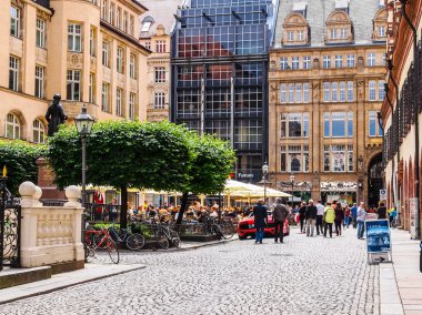 Turistler Leipzig Almanya (Hdr)