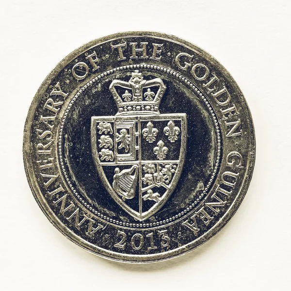 Vintage UK 2 Pounds coin — Stock Photo, Image