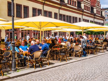 Turistler Leipzig Almanya (Hdr)