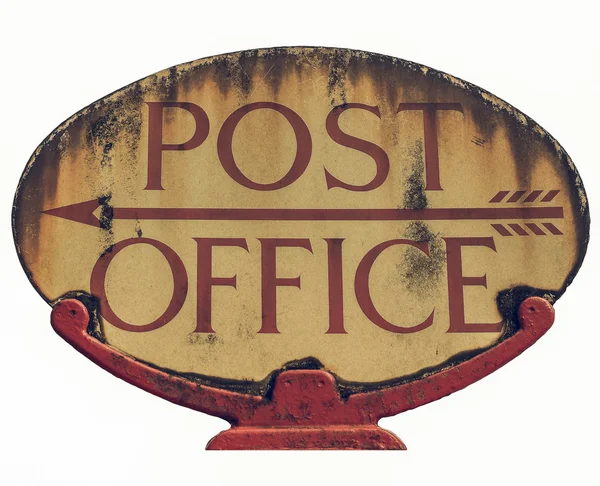 Vintage olhando Post office sinal — Fotografia de Stock
