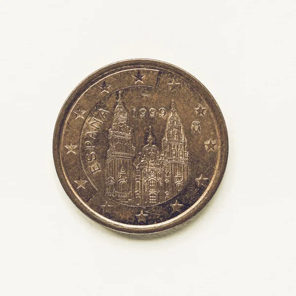 Ročník španělské 5 centů mince — Stock fotografie