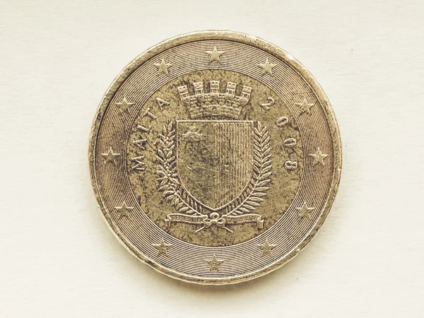 Vintage maltesiska euromynt — Stockfoto