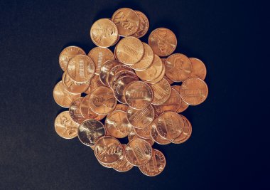 Vintage Dolar sikkeleri 1 cent buğday senti