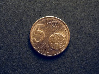 Vintage beş Cent Euro para