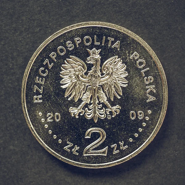 Vintage Polish 2 zloti coin — Stock Photo, Image