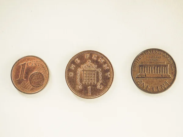 Vintage One cent coins — Stock fotografie