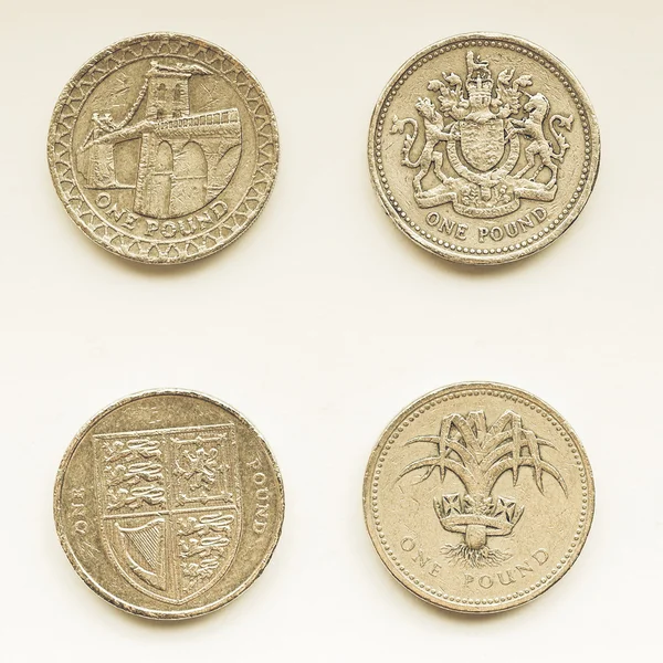 Vintage Funt monet — Zdjęcie stockowe