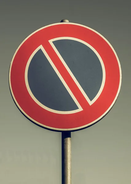 Vintage looking No parking sign — Stock Photo, Image