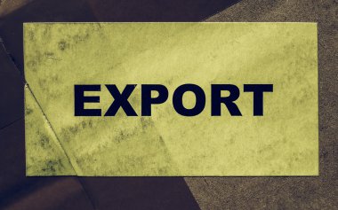 Vintage karton kutu ihracat etiketi ile seyir