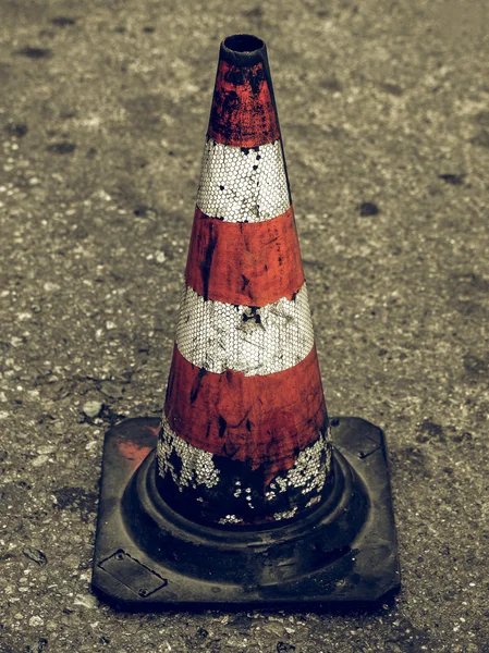 Vintage uitziende Traffic cone — Stockfoto