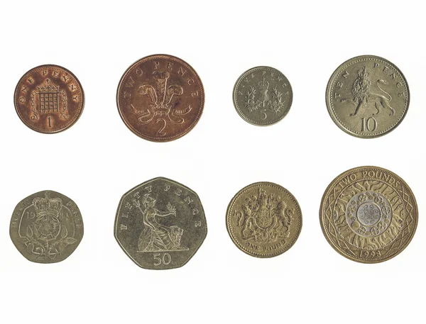 Vintage serii monet Funt — Zdjęcie stockowe
