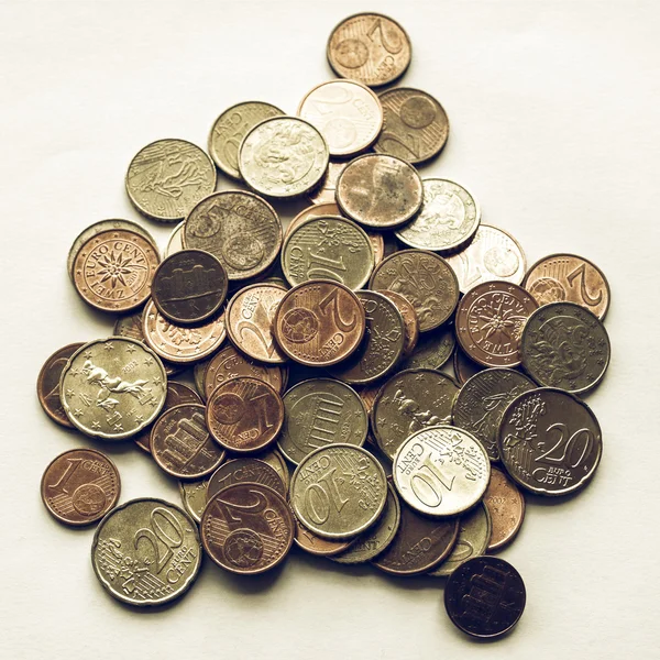 Старовинні монети євро — стокове фото