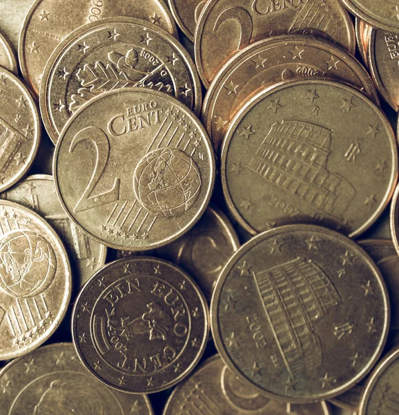 Vintage euro monedas fondo —  Fotos de Stock