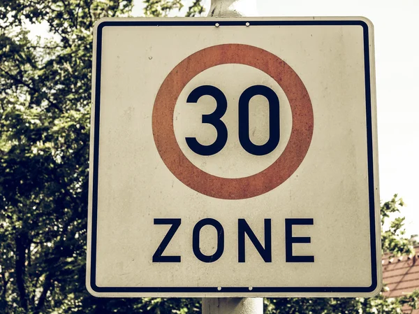 Vintage looking Speed limit sign — Stock Photo, Image