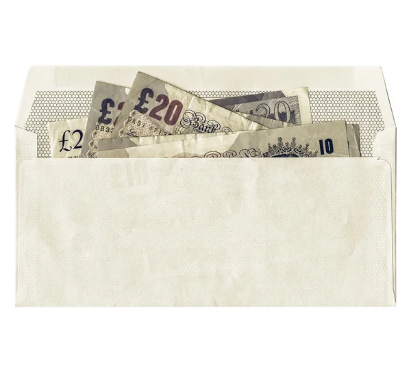 Винтажные деньги в конверте — стоковое фото
