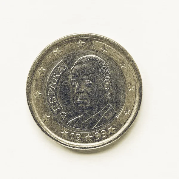Vintage Spanish 1 Euro coin — ストック写真