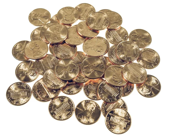 Moedas de dólar vintage 1 centavo centavo de trigo centavo — Fotografia de Stock