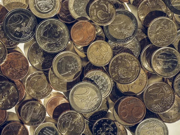 Vintage euro monedas fondo — Foto de Stock