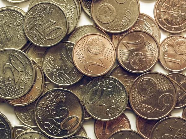 Monedas de euro vintage — Foto de Stock