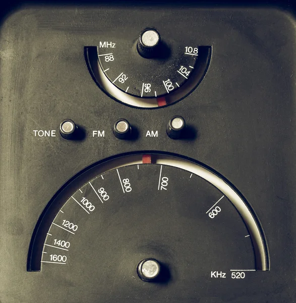 Vintage olhando Old AM - sintonizador de rádio FM — Fotografia de Stock