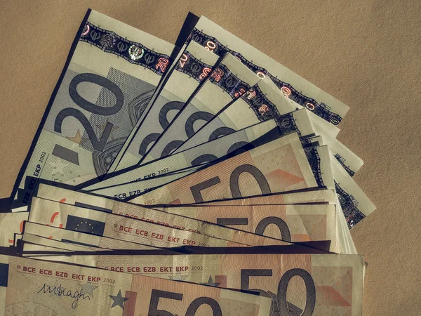 Винтажные банкноты 50 и 20 евро — стоковое фото