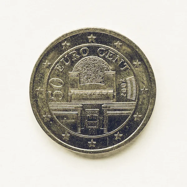 Vintage Austrian 50 cent coin — Stock Photo, Image