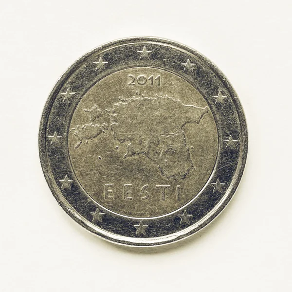 Moneda vintage estonia 2 euros — Foto de Stock