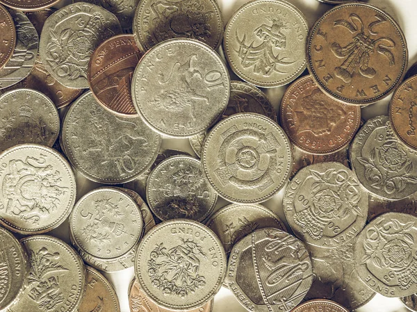 Vintage Pounds and pence — Stock Photo, Image