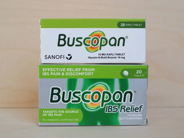 Лондон Великобритания Circa October 2020 Sanofi Buscopan Ibs Relief Tablets — стоковое фото