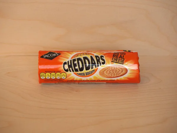 London Circa October 2020 Packet Jacob Backed Cheddars Cheese Biscuits — Stock Photo, Image
