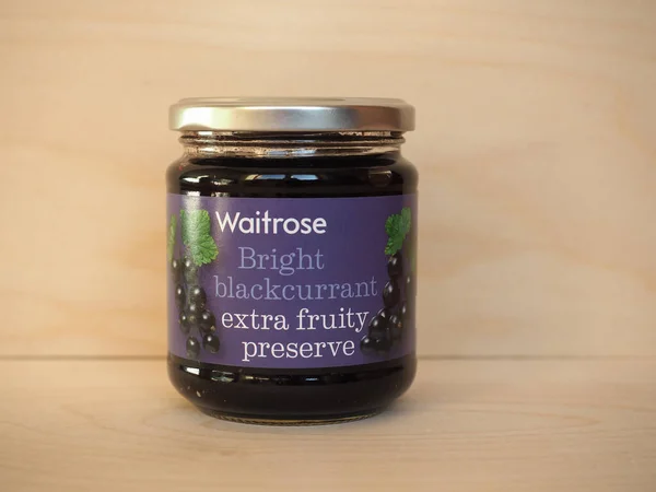 London Storbritannien Circa Oktober 2020 Jar Waitrose Ljust Svarta Vinbär — Stockfoto