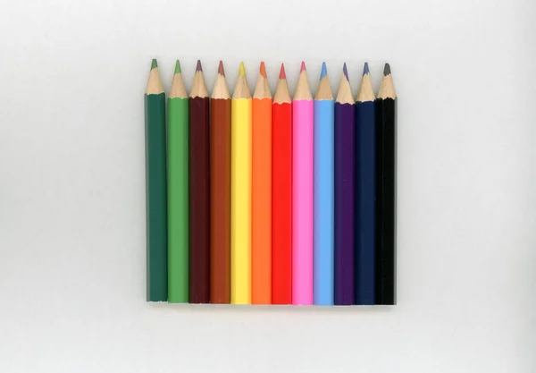 Coloured Pencils Crayons Many Different Colours — Stock Photo, Image