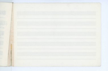 Müzik notaları için kadrolar ile önceden basılmış müzik kağıdı