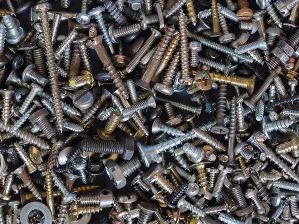 Conjunto Muchos Tornillos Tuercas Tornillos Arandelas —  Fotos de Stock