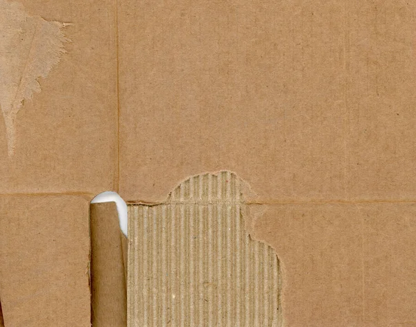Brown Corrugated Cardboard Texture Visible Layers Useful Background — Stock Photo, Image