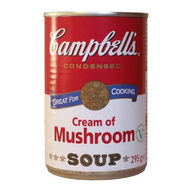 CAMDEN, ABD - CRCA Aralık 2020: Campbell 'ın konsantre kremalı mantar çorbası, yemek pişirmek için harika